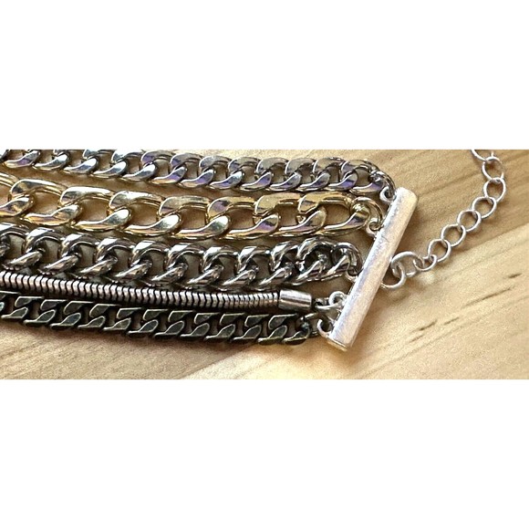 NEW Jenny Bird Austin Wide Bracelet Mixed Metals Layered Chains mp $135 STUNNING - Picture 5 of 10